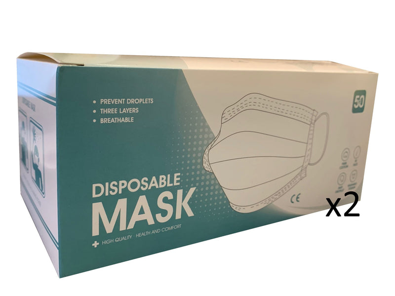 Disposable Protective Masks 50pc x 2packs