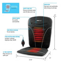 12V Back & Seat Heated Car Cushion Obusforme Dimension.