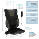 Backrest Support Seat Cushion with Heat and Massage obusforme Main Dimension.