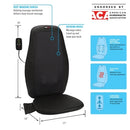 Deep Kneading Shiatsu Massage Cushion with Heat Obusforme Dimension.