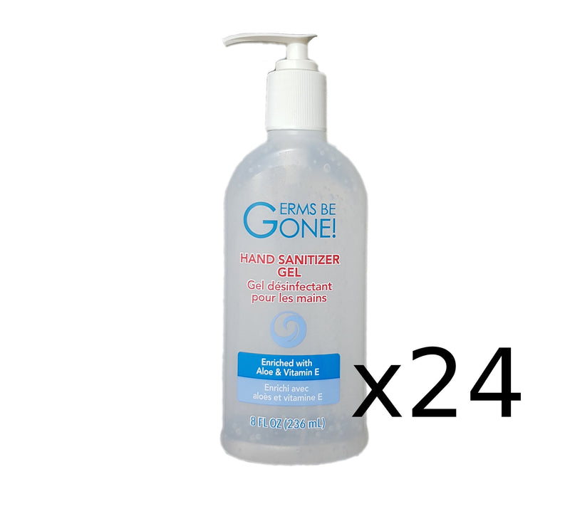 Germs Be Gone! Hand Sanitizer Gel 236ml (flat bottle with pump) 24-pack