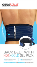 Back Belt with Hot & Cold Gel Pack Obusforme Package.