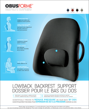 LowBack Backrest Support Obusforme Package.