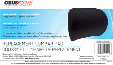 Lumbar Pad Replacement Obusforme Package.