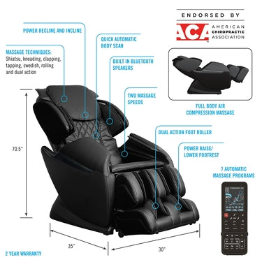 Model: OFMC-BK-500 ObusForme 500 Series Full Body Massage Chair